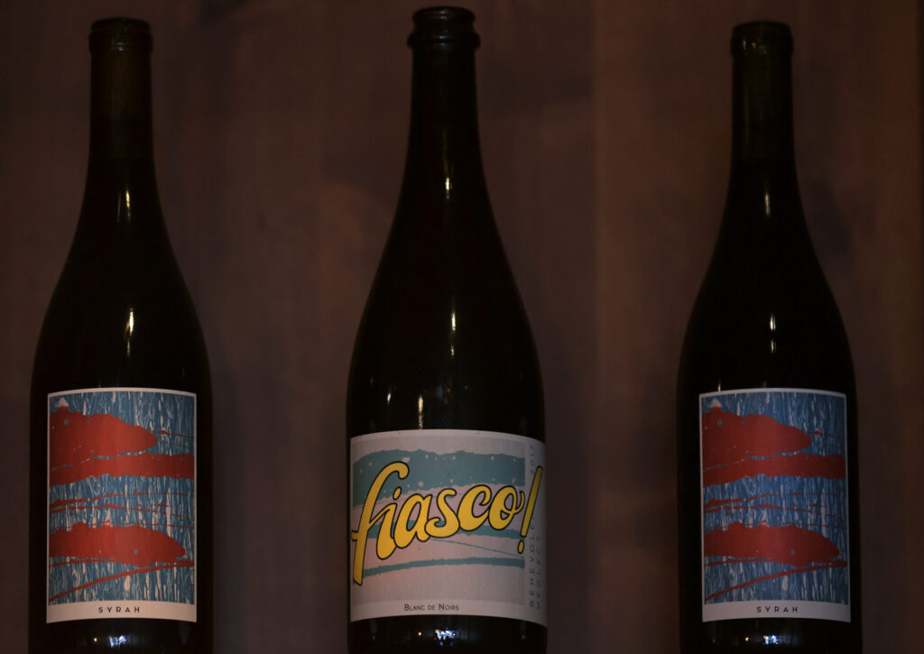 At Benevolent Neglect Wines in Napa, Syrah’s and Blanc de Noirs wines are on display. (Kent Porter / The Press Democrat)