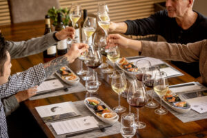 The sushi pairing experience at the Centennial Mountain tasting room, Friday, July 13, 2026 in Healdsburg. (John Burgess/The Press Democrat)