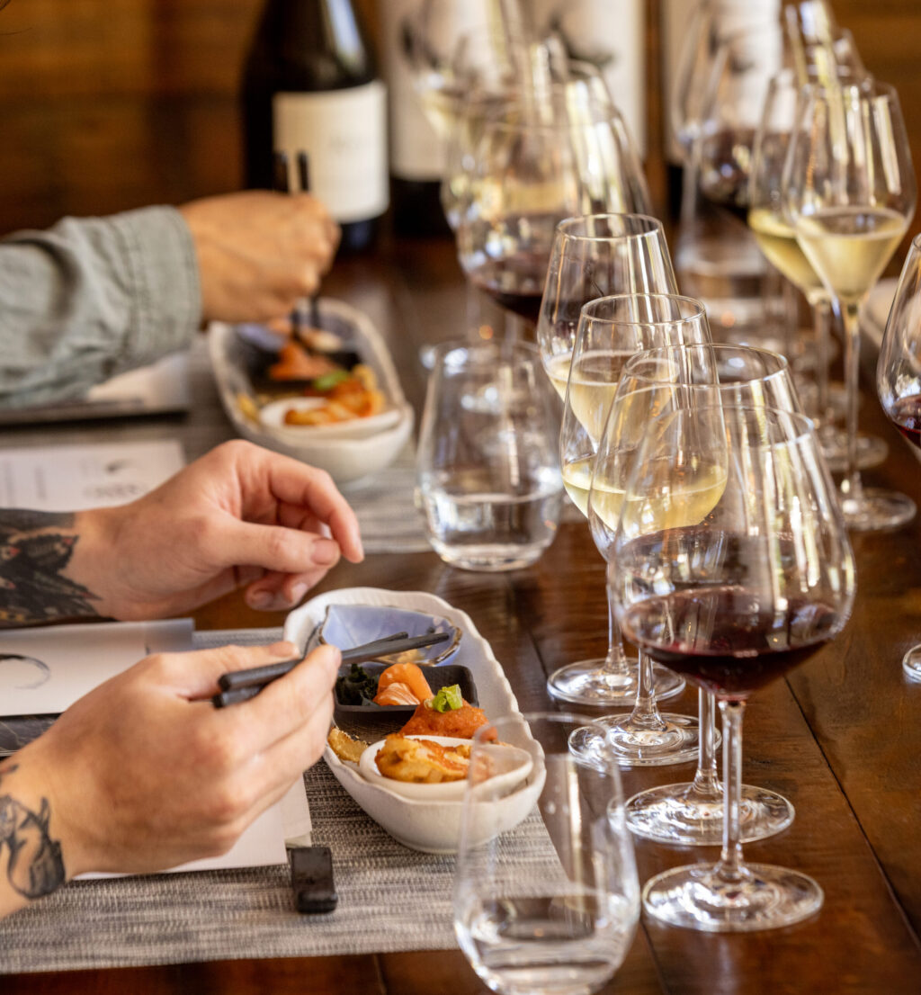 The sushi pairing experience at the Centennial Mountain tasting room, Friday, July 13, 2026 in Healdsburg. (John Burgess/The Press Democrat)