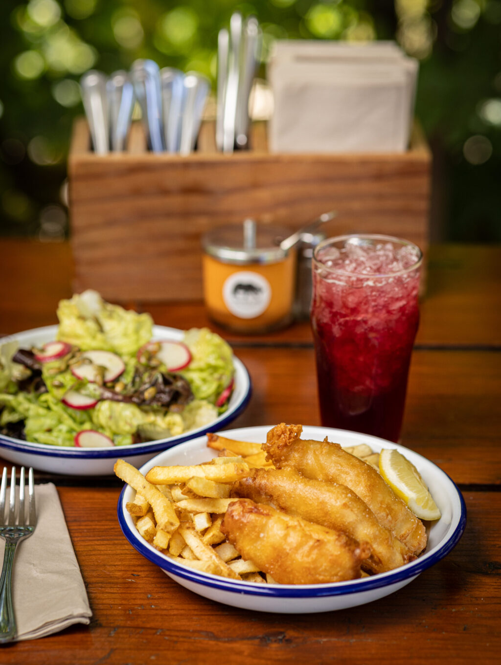 Fish & Chips, three pieces of beer battered and fried rock cod, hand-cut french fries, served with ketchup and tartar sauce from Handline Thursday, July 9, 2026 in Sebastopol. (John Burgess/The Press Democrat)