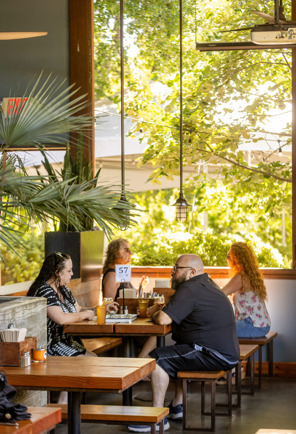The indoor dining has giant sliding windows for nice summer days at Handline Thursday, July 9, 2026 in Sebastopol. (John Burgess/The Press Democrat)