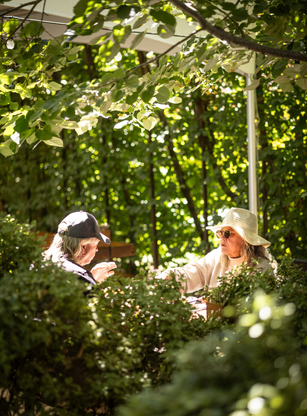 Garden seating at Handline Thursday, July 9, 2026 in Sebastopol. (John Burgess/The Press Democrat)