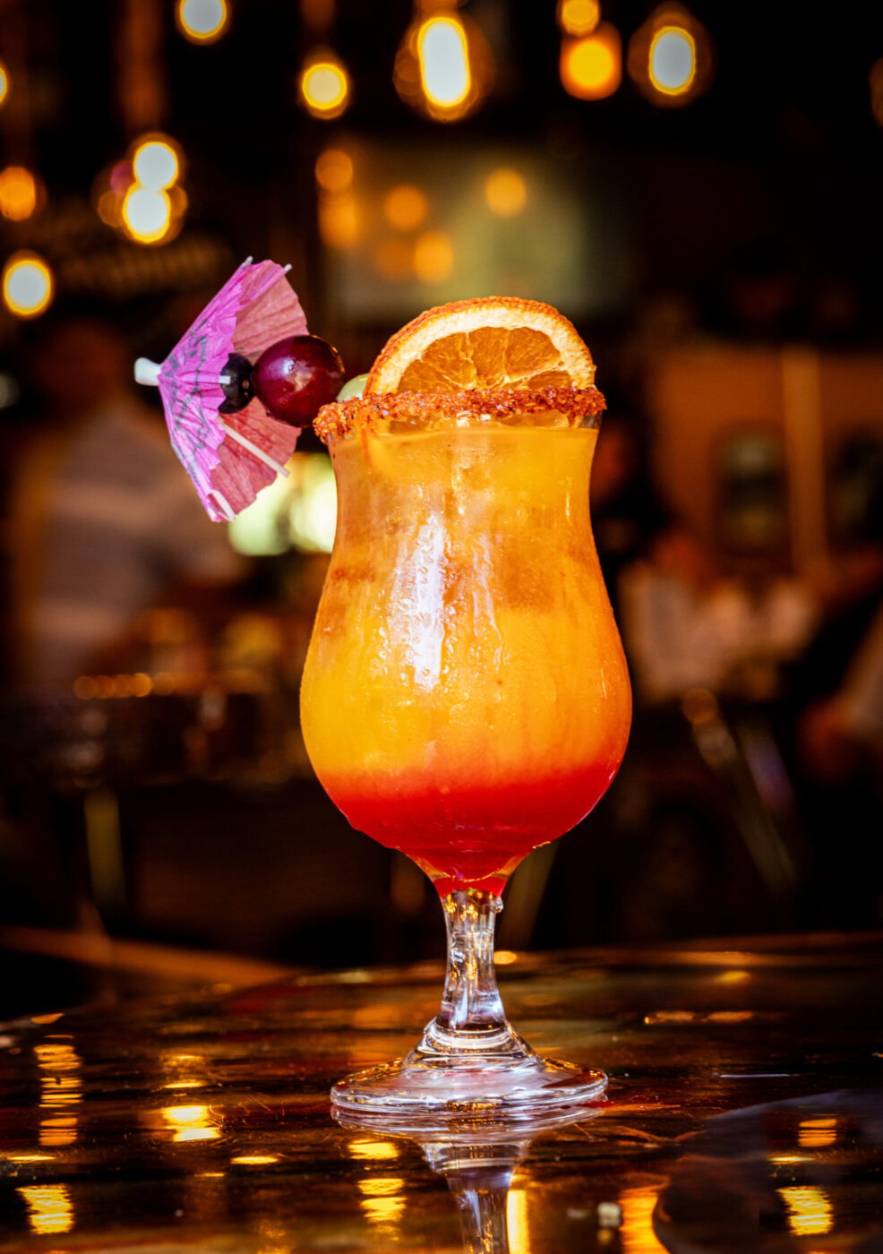 A Hurricane cocktail from Saucy Mama’s Jook Joint Friday, July 18, 2026 in Guerneville. (John Burgess/The Press Democrat)