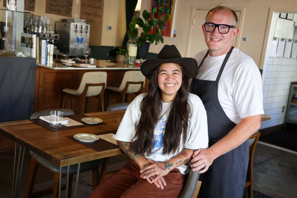 Troubadour Bread & Bistro owners Sean and Melissa McGaughey at their restaurant in Healdsburg on Thursday, July 2, 2026. (Christopher Chung/The Press Democrat)