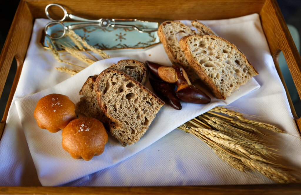 Selection of bread presented to diners at Troubadour Bread & Bistro in Healdsburg on Thursday, July 2, 2026. (Christopher Chung/The Press Democrat)