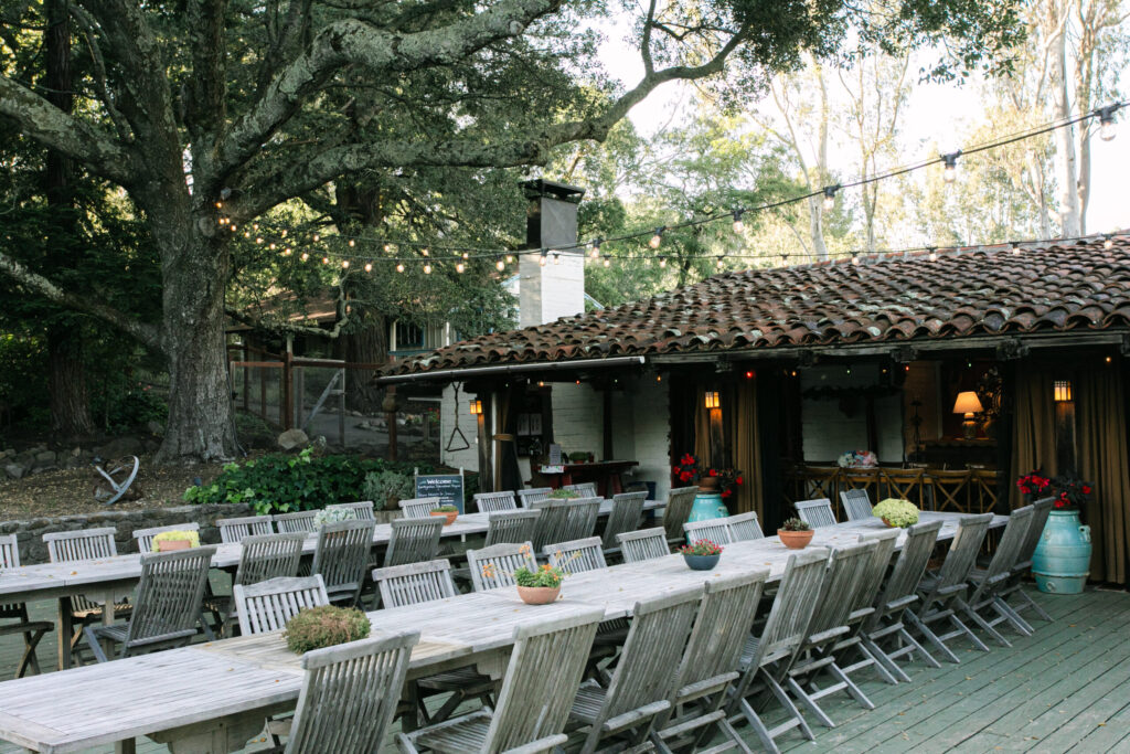 A gathering space at Westerbeke Ranch in Sonoma. (Eileen Roche)