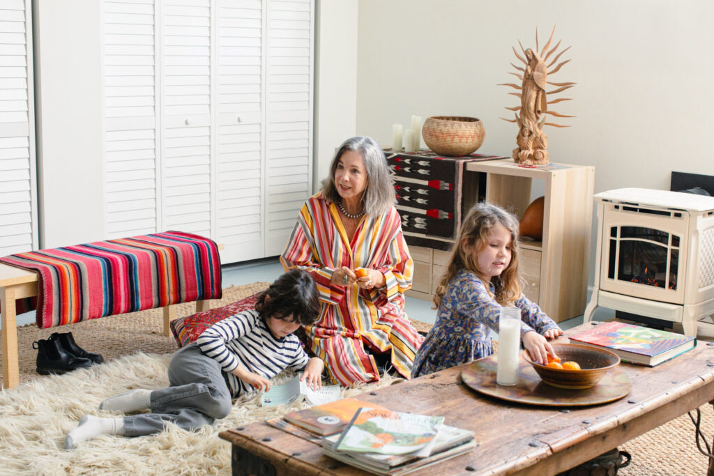 Westerbeke’s grandchildren spend time in the art studio on the ground floor of her light and airy one bedroom residence. Westerbeke recently added the space for her and her husband to live in while her daughter Ariel’s family lives in the main house. (Eileen Roche)