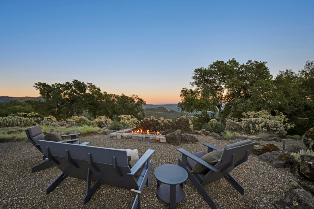 Firepit and seating area. (Jim Nevill / Sotheby’s International Realty)