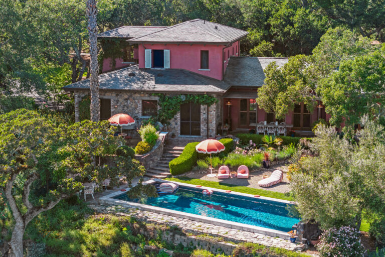 The European-inspired home of Frank Mauceri—founder of Smog Veil Records— is currently listed for $5,995,000. (Jim Nevill / Sotheby's International Realty)