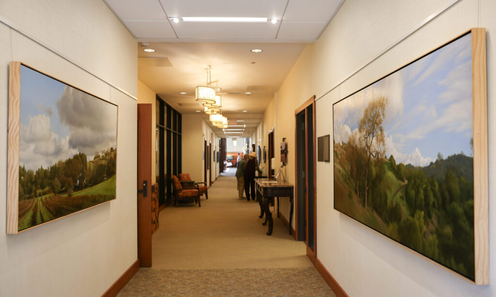 Christopher Leith Evans’ exhibit “Landscape Meditations” on display at Spring Lake Village in Santa Rosa on Wednesday, April 29, 2026. (Christopher Chung/The Press Democrat)