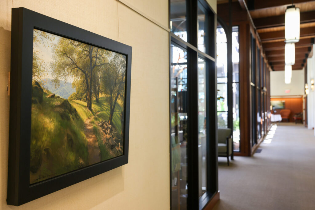 Christopher Leith Evans’ exhibit “Landscape Meditations” on display at Spring Lake Village in Santa Rosa on Wednesday, April 29, 2026. (Christopher Chung/The Press Democrat)