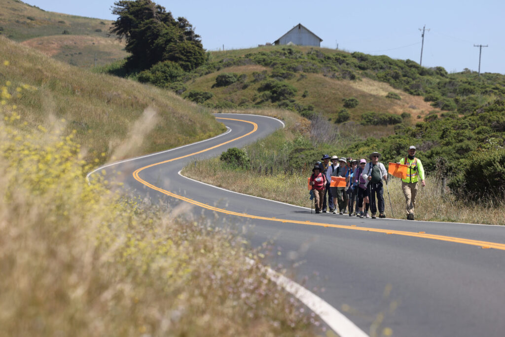 Camino de Sonoma hikers in Fort Ross Tuesday, May 19, 2026. (Beth Schlanker / The Press Democrat)