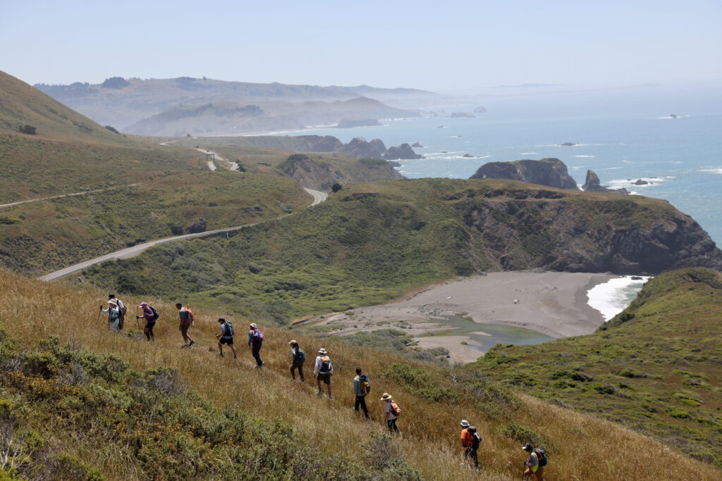 The final leg of the Camino de Sonoma hugs the Sonoma Coast from Jenner to Fort Ross. Photo taken just north of Russian Gulch State Beach near Jenner Tuesday, May 19, 2026. (Beth Schlanker / The Press Democrat)