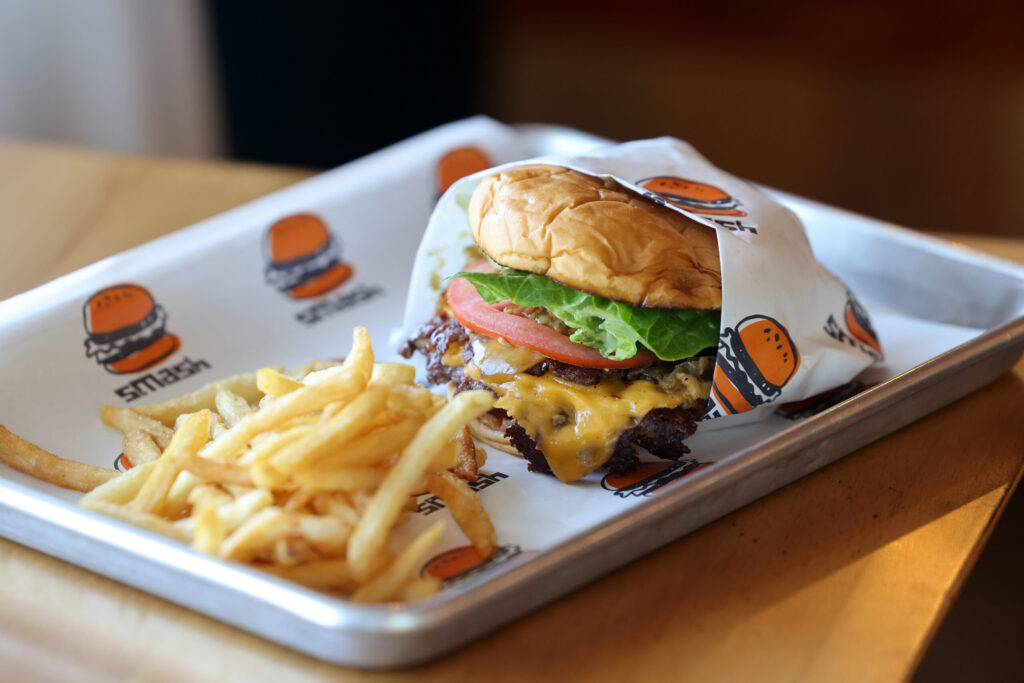 The Double Smash with fries at SMASH in Sonoma Thursday, July 16, 2026. (Beth Schlanker / The Press Democrat)