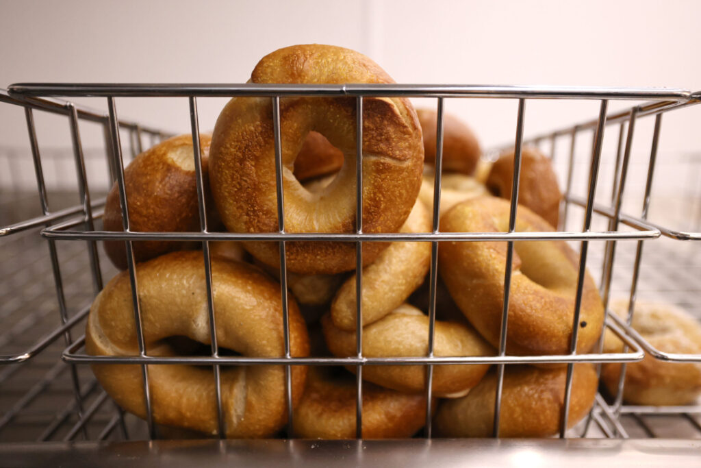 Plain bagels for sale at Bonnie Bagels & Co. in Sebastopol Wednesday, Aug. 19, 2026. (Beth Schlanker / The Press Democrat)