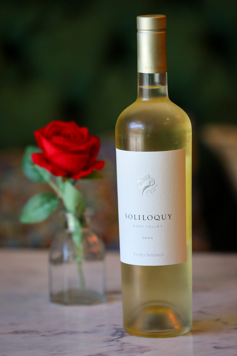 Bottle of Flora Springs Soliloquy 2024 at Flora Springs Wine Lounge in Napa on Friday, August 21, 2026. (Christopher Chung/The Press Democrat)