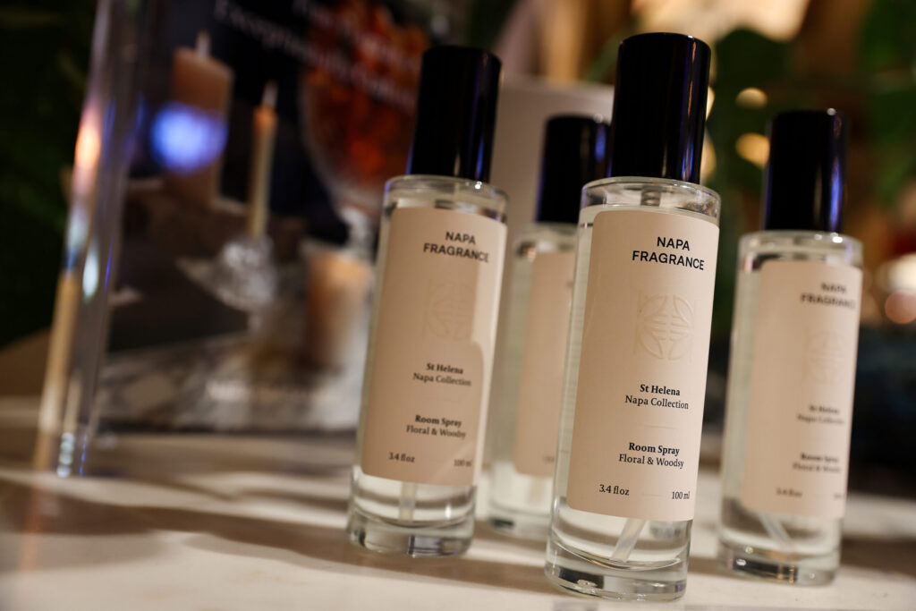 Napa Fragrance products at Flora Springs Wine Lounge in Napa on Friday, August 21, 2026. (Christopher Chung/The Press Democrat)