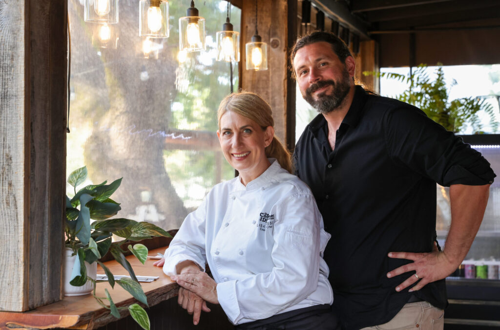 Co-owners of The Porch Kitchen Lisa and Kevin Boisset at their restaurant in Sebastopol on Thursday, August 20, 2026. Lisa Boisset is the executive chef at the restaurant. (Christopher Chung/The Press Democrat)