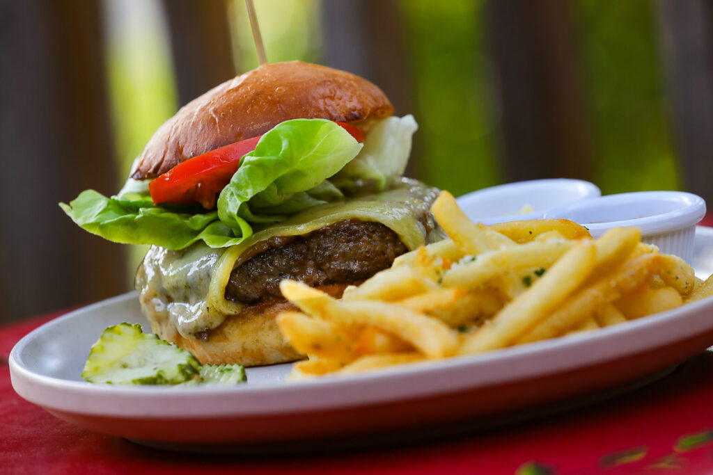 The Gourmet “Bistro” Burger at The Porch Kitchen in Sebastopol on Thursday, August 20, 2026. (Christopher Chung/The Press Democrat)