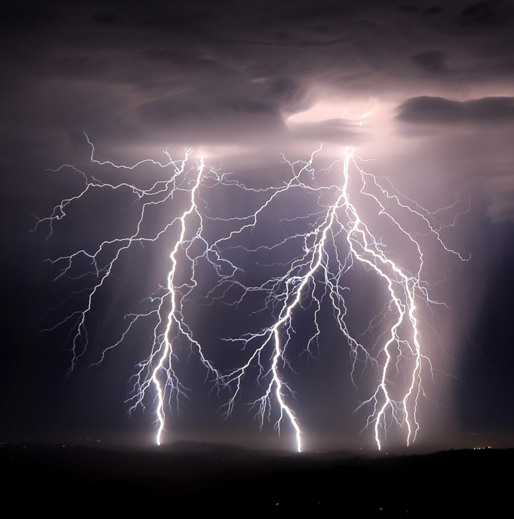 A massive thunderstorm rocked Sonoma County and a wide swath of the Bay Area early Sunday morning, bringing a dangerous mix of lightning and intense winds to the region. (PD’s Kent Porter)