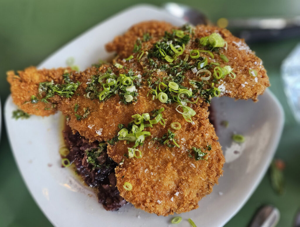 Schnitzel at Hazel Restaurant in Occidental. (Heather Irwin / The Press Democrat)