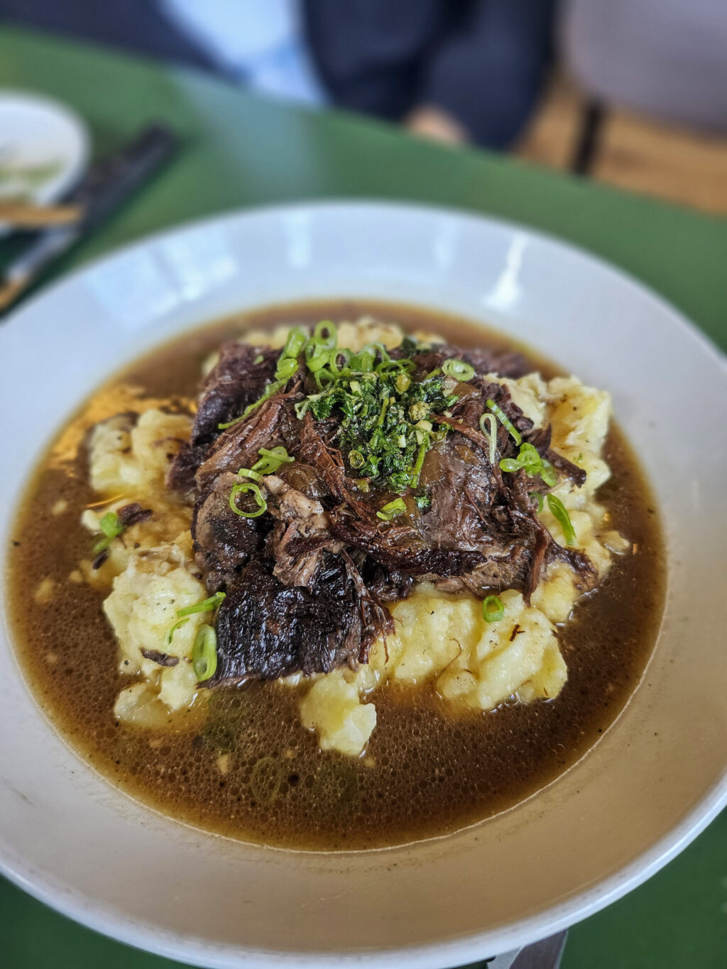 Pot roast with mashed potatoes at Hazel Restaurant in Occidental. (Heather Irwin / The Press Democrat)