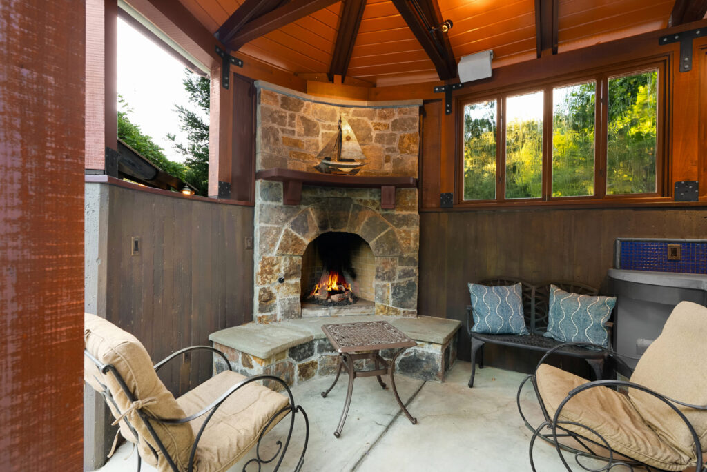 Outdoor fireplace. (Alan Sarpy / Sotheby's International Realty)
