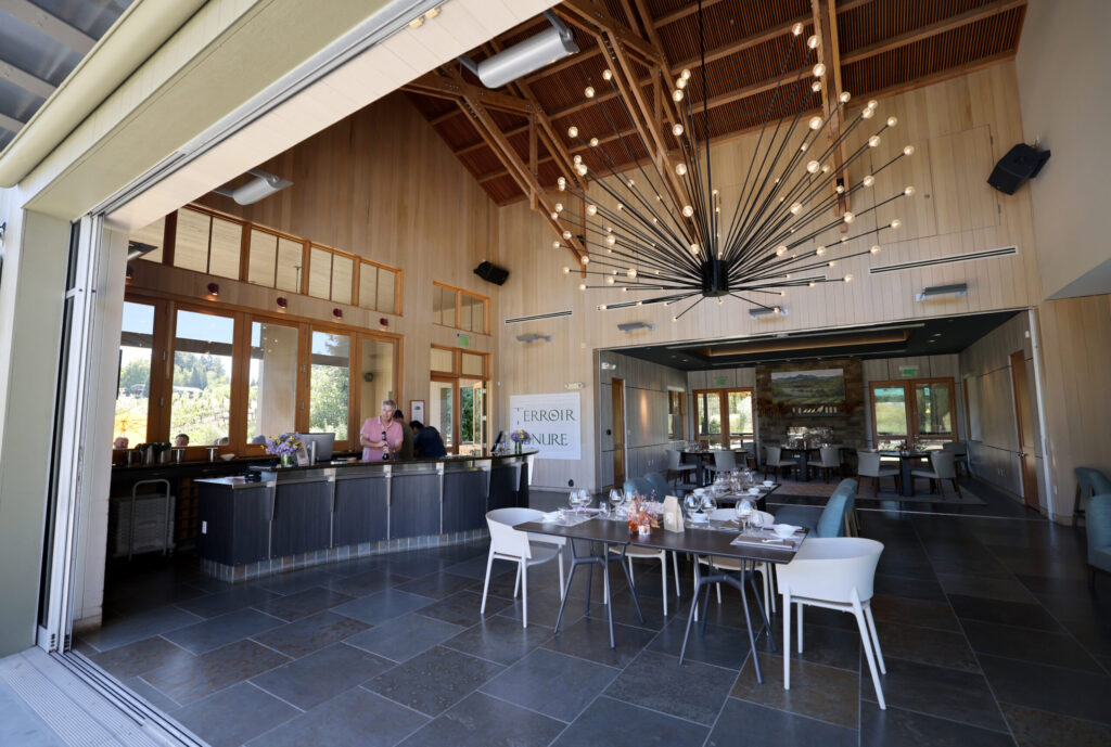 The tasting room at Lynmar Estate Winery in Sebastopol Sunday, Sept. 6, 2026. (Beth Schlanker / The Press Democrat)