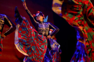 Clarissa Hernandez, 16, performs “La Vaca Mariposa” from the state of Guerrero, Mexico during the Mictlan: A Dia de los Muertos Concert at the Sebastiani Theatre in Sonoma Sunday, Oct. 5, 2025. (Beth Schlanker / The Press Democrat)